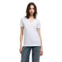 T-shirt Femme V Neck Blanc Optique avec Logo Brillant