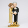 Figurine de Gâteau Mariage d'Or 50 Ans - Mopec, Multicolore, 21 cm
