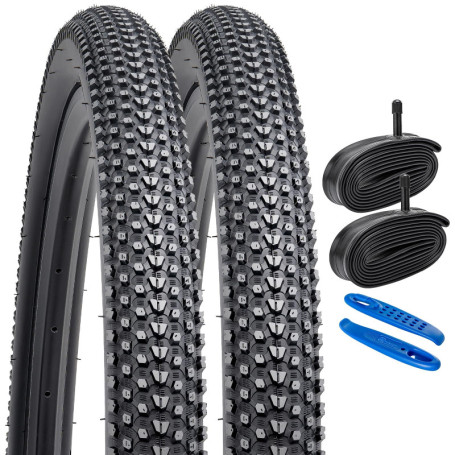 Kit de Pneus et Chambres à Air 26" YunSCM - 2 Pcs Pliable avec Accessoires