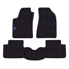 Tapis de Sol Sur Mesure pour Peugeot 106 (2000-2005) - Moquette Anthracite avec Logo