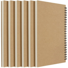 Lot de 6 Carnets de Croquis A5 à Spirale - 60 Pages Blanches