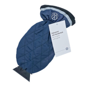 Grattoir à Glace Volkswagen avec Gant Doublé en Polaire - Logo VW Bleu