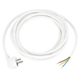 Câble d'alimentation REV Ritter H05VV-F avec prise de terre - 5 m Blanc
