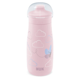Gourde NUK Mini-Me pour Enfant - 300 ml, Anti-Fuite, Papillon Rose