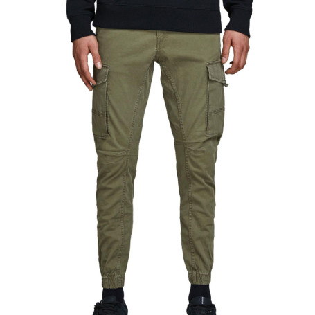 Pantalon Cargo Slim Fit Olive JACK & JONES avec Multi-Poches