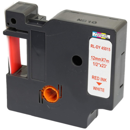 Ruban d'Étiquettes Rouge sur Blanc 12mm x 7m pour DYMO LabelManager