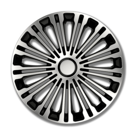 Enjoliveurs 16" Argent et Noir - Lot de 4 par Petex