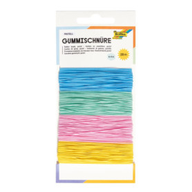 Lot de 4 Cordons Élastiques Multicolores en Caoutchouc - 5 m