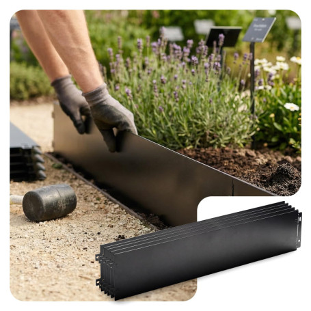 Bordure de Jardin en Métal VOUNOT - Lot de 25 pièces Flexible et Résistante