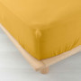 Drap Housse en Gaze de Coton Angelia Jaune - 160 x 200 cm