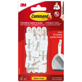 Crochets Métal Command - Lot de 9 avec Languettes Adhésives