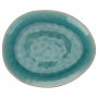Lot de 6 assiettes ovales en grès bicolor turquoise et noir