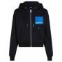 Sweat À Capuche Zippé Noir avec Logo KLJ pour Femme - Karl Lagerfeld Jeans