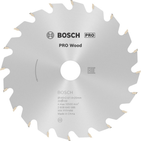 Lame de Scie Circulaire Bosch PRO Wood pour Bois Massif et Panneaux