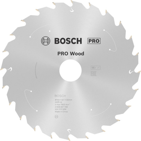 Lame de Scie Circulaire Bosch Professional pour Bois - 190 mm, 24 Dents