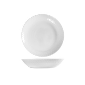 Set de 6 Assiettes Fond Blanches Effet Diamanté - 20 cm