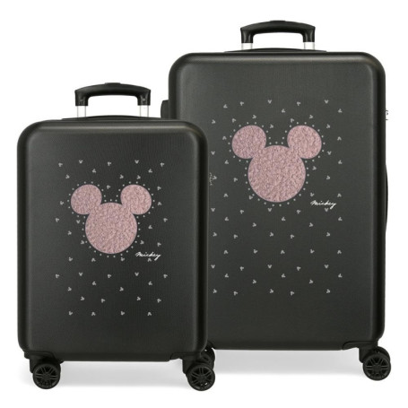 Ensemble de Valises Rigides Mickey Disney - 91L Noir avec Roues Doubles
