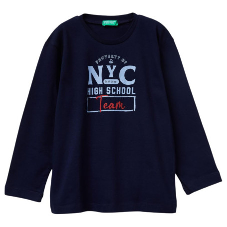 T-Shirt à Manches Longues Bleu pour Enfant - United Colors of Benetton