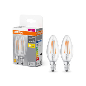 Ampoule LED OSRAM E14 4W Blanc Chaud - Pack de 2