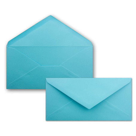 Enveloppes Turquoise DIN Long - Lot de 25 - Fermeture Humide
