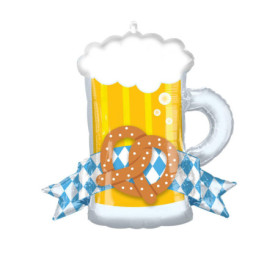 Ballon en forme de chope de bière avec bretzel - Fête de la bière