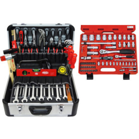 Mallette à Outils Professionnelle FAMEX 420-18 en Aluminium avec Kit Complet