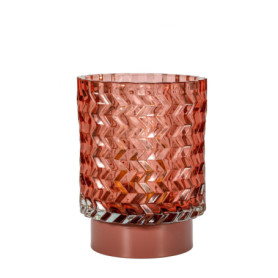 Lampe à Poser LED Sweet Glamour en Verre Rosé avec Minuterie
