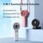 JISULIFE Ventilateur portable, ventilateur portable avec écran LED [refroidissement maximum 19,5 heures] 5000 mAh, plié à 150 °,
