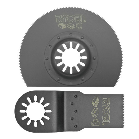 Kit de 2 Lames Multitool Ryobi RAK02MT pour Bois et Métal