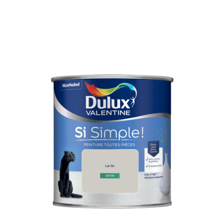 Dulux Valentine Peinture Si Simple - Intérieur Multi-Supports Couleur Le Lin 0,5 L