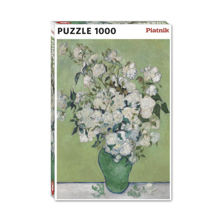 Puzzle Van Gogh - Vase avec Roses Blanches, 1000 pièces, 68 x 48 cm