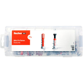 Kit de Fixation Universel fischer Mini FixTainer DuoLine - 77 Chevilles DuoPower et DuoBlade