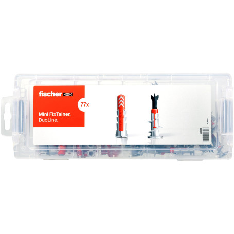 Kit de Fixation Universel fischer Mini FixTainer DuoLine - 77 Chevilles DuoPower et DuoBlade