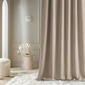 Rideau Beige Aura 140x240 cm avec Passe Tringle pour Salon et Chambre