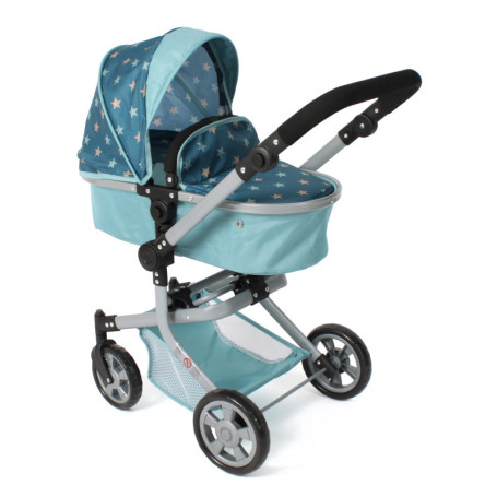 Poussette de Poupée 2 en 1 Bayer Chic 2000 Mika - Étoiles Turquoise