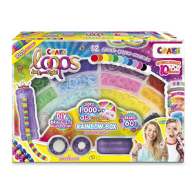 Craze Loops Rainbow Box - 1000 Élastiques Colorés pour Bricolage Créatif