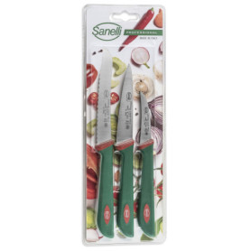 Sanelli Lot de 3 Couteaux Professionnels pour Fruits et Légumes