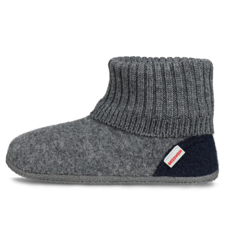 Chaussons en Laine Giesswein Kramsach Kids Gris pour Enfants