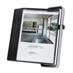 Support Mural Présentoir Djois VEO avec 10 Pochettes A4 Noires