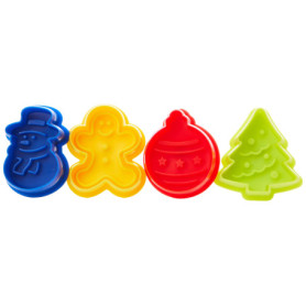 Lot de 4 emporte-pièces de Noël avec poussoir - IBILI