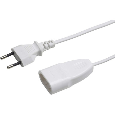 Rallonge Européenne Meister 5 m - Câble Blanc IP20 pour Lampes et Guirlandes