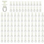 Pack de 100 Crochets Glisseurs Blancs pour Rideaux RHQFDM