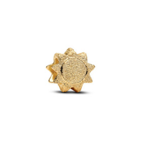 Breloque PANDORA Moments en Argent Sterling et Or 14 Carats - Soleil Texturé