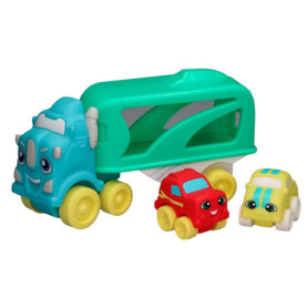 Camion Transporteur Multicolore avec 2 Voitures Souples - JC Toys
