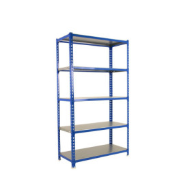 Étagère de Rangement Simon Rack 5 Niveaux - Capacité 180 kg - Bleu/Galvanisé