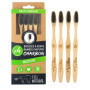 Pack Familial de 4 Brosses à Dents en Bambou avec Charbon Actif