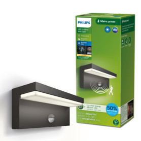 Applique d'extérieur Philips Bustan avec Détecteur de Mouvement - 3,8 W, Blanc Chaud 2700 K