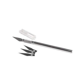 Couteau de Découpe Précis Rayher avec Lames de Rechange - Argenté