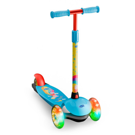 Trottinette Peppa Pig 3 Roues Réglable avec LED pour Enfants de 2 à 7 Ans