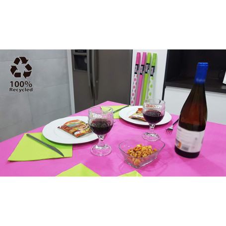 Nappe en Papier Damassé Fuchsia Recyclé - 1,18 m x 25 m